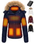 Heated Women's Puffy Jacket for Cold Weather