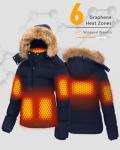 Heated Women's Puffy Jacket for Cold Weather