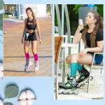 Handepo Figure Skating Socks - 4 Pairs Set