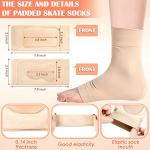 Geyoga Women’s Figure Skating Padded Socks - Beige