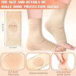 Geyoga Women’s Figure Skating Padded Socks - Beige