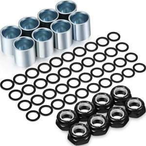 56-Piece Skateboard Truck Hardware Kit with Spacers, Nuts, Rings