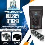 Wall Mount Hockey Stick Holder - Organize 6 Sticks