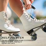 MTLEE Lace Tightener 4 Pieces Folding Shoe Lace Puller Stainless Hockey Lace Tightening Tool Portable Lace Tightener Puller Tool Black Skate Lace Tightener for Ice Skates Figure Skates Boots Shoes