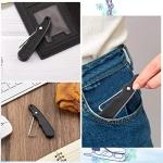 MTLEE Lace Tightener 4 Pieces Folding Shoe Lace Puller Stainless Hockey Lace Tightening Tool Portable Lace Tightener Puller Tool Black Skate Lace Tightener for Ice Skates Figure Skates Boots Shoes