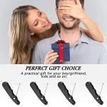 MTLEE Lace Tightener 4 Pieces Folding Shoe Lace Puller Stainless Hockey Lace Tightening Tool Portable Lace Tightener Puller Tool Black Skate Lace Tightener for Ice Skates Figure Skates Boots Shoes