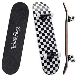 WhiteFang Complete Skateboard for Beginners and Kids
