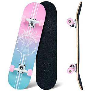 Complete 31" Skateboard with 8-Layer Maple Deck - Pink