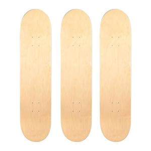 Set of 3 Blank Maple Skateboard Decks, 31"x8