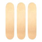 Set of 3 Blank Maple Skateboard Decks, 31"x8