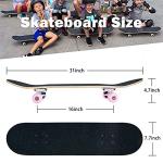 Complete 31" Skateboard with 8-Layer Maple Deck - Pink