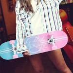Complete 31" Skateboard with 8-Layer Maple Deck - Pink