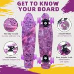 Nattork 22" Mini Cruiser Skateboard with Light-Up Wheels