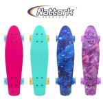 Nattork 22" Mini Cruiser Skateboard with Light-Up Wheels