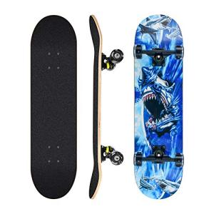 Beginner Skateboard 31 x 8 Inch with Shark Design