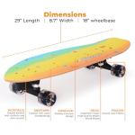Nattork 29" Kids Rainbow Skateboard for Beginners