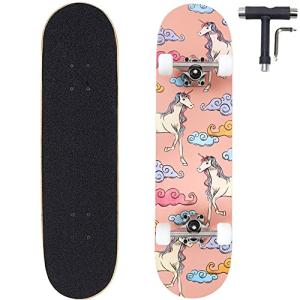 Anneé 31x8 Inch Unicorn Complete Skateboard for Beginners
