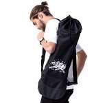 Adjustable Waterproof Skateboard Backpack Bag - Black