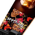 42 Inch Maple Longboard Skateboard Cruiser - Skull Heads