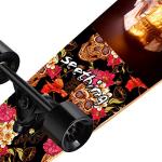 42 Inch Maple Longboard Skateboard Cruiser - Skull Heads