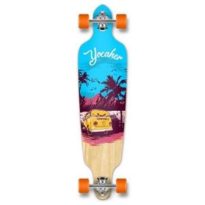Yocaher 41" Drop Through Longboard Skateboard - Blue N' Red
