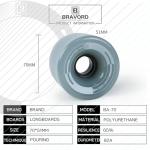 BRAVORD 70MM 82A Longboard Cruising Wheels - Set of 4