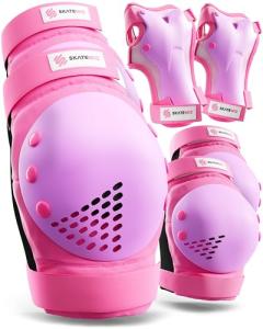 SkateWiz Adult Knee and Elbow Pads - Pink Purple