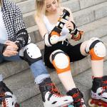 Adult Skate Pads with Wrist Guards - Size L Orange