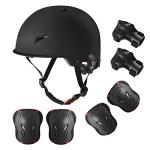 Adult Skateboard Helmet with Adjustable Protective Gear Set