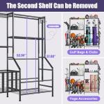 Heavy Duty Sports Gear Organizer with Hooks