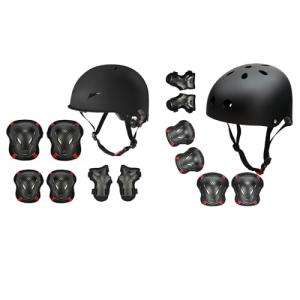 Adjustable Skateboard Helmet with Protective Gear Set