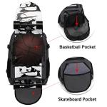 RUCYEN Skateboard Backpack with USB Charging Port