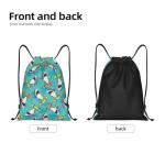 Gianlaima Surf Whale Shark Ocean Nautical Skateboard Palm Drawstring Bags Backpack Bag Sport Gym Sack String Bag Yoga Dance Travel Bag For Men Women