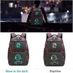 Pawsky Skateboard Anime Luminous Backpack School Backpack with USB Charging Port for Teen Boys, College School Bookbag Lightweight Laptop Bag with Sling Bag Set, Red