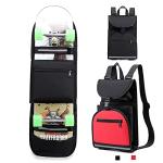 BRAVORD Foldable Skateboard Backpack Bag Carrier with Adjustable Shoulder Straps for Double Kick Longboard Electric Skateboard, Unisex (RED)
