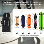 Tobefore Large Skateboard Backpack - Fits 30 Inch & Oversize Skateboards up to 33", Waterproof Durable Skate Bag with Adjustable Shoulder Strap, Outer Pocket & Reflective Zipper Chain