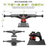 Jizmo Skateboard Trucks, Fits 7.75-8" Deck, Wheels 52mm, Bearings ABEC-9, Skateboard Pads, Hardware Tool Combo Starter Set - Black