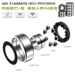 Jizmo Skateboard Trucks, Fits 7.75-8" Deck, Wheels 52mm, Bearings ABEC-9, Skateboard Pads, Hardware Tool Combo Starter Set - Black