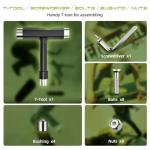 Jizmo Skateboard Trucks, Fits 7.75-8" Deck, Wheels 52mm, Bearings ABEC-9, Skateboard Pads, Hardware Tool Combo Starter Set - Black