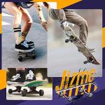 Jizmo Skateboard Trucks, Fits 7.75-8" Deck, Wheels 52mm, Bearings ABEC-9, Skateboard Pads, Hardware Tool Combo Starter Set - Black