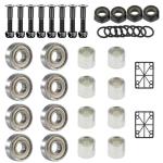 SquEqu 38 Pack Skateboard Bearings 608zz Skateboard Hardware Kit Skateboard Deck Mounting Screws Nuts Bolts Spacers Speed Rings Set Skateboard Riser Shock Pads for Longboard Cruiser Skateboards