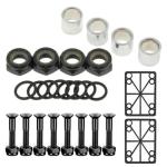 SquEqu 38 Pack Skateboard Bearings 608zz Skateboard Hardware Kit Skateboard Deck Mounting Screws Nuts Bolts Spacers Speed Rings Set Skateboard Riser Shock Pads for Longboard Cruiser Skateboards