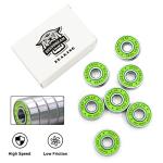 Premium 20Pcs 608rs Bearings Skateboard Bearings Chrome Steel Bearing Longboard Bearings (8x22x7mm) Double Rubber Sealed Deep Groove Bearing