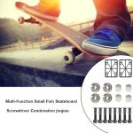 SquEqu 38 Pack Skateboard Bearings 608zz Skateboard Hardware Kit Skateboard Deck Mounting Screws Nuts Bolts Spacers Speed Rings Set Skateboard Riser Shock Pads for Longboard Cruiser Skateboards