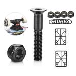 SquEqu 38 Pack Skateboard Bearings 608zz Skateboard Hardware Kit Skateboard Deck Mounting Screws Nuts Bolts Spacers Speed Rings Set Skateboard Riser Shock Pads for Longboard Cruiser Skateboards