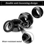 16 Pieces Skateboard Truck Nuts and 16 Pieces Skateboard Truck Axle Washers for Longboards and Hardware Kit (Black)