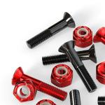 Independent Genuine Parts Cross Bolts Standard Phillips Skateboard Hardware (Black/Red, 7/8")