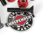 Independent Genuine Parts Cross Bolts Standard Phillips Skateboard Hardware (Black/Red, 7/8")