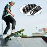 16 Pieces Skateboard Truck Nuts and 16 Pieces Skateboard Truck Axle Washers for Longboards and Hardware Kit (Black)