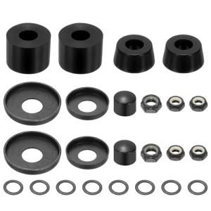 YELARXI Skateboard Bushings, Skateboard Truck Rebuild Long-Board Kit Bushings Washers Pivot Cups-Fitting for (Outdoor Skateboard Parts) 92A & PU & Black